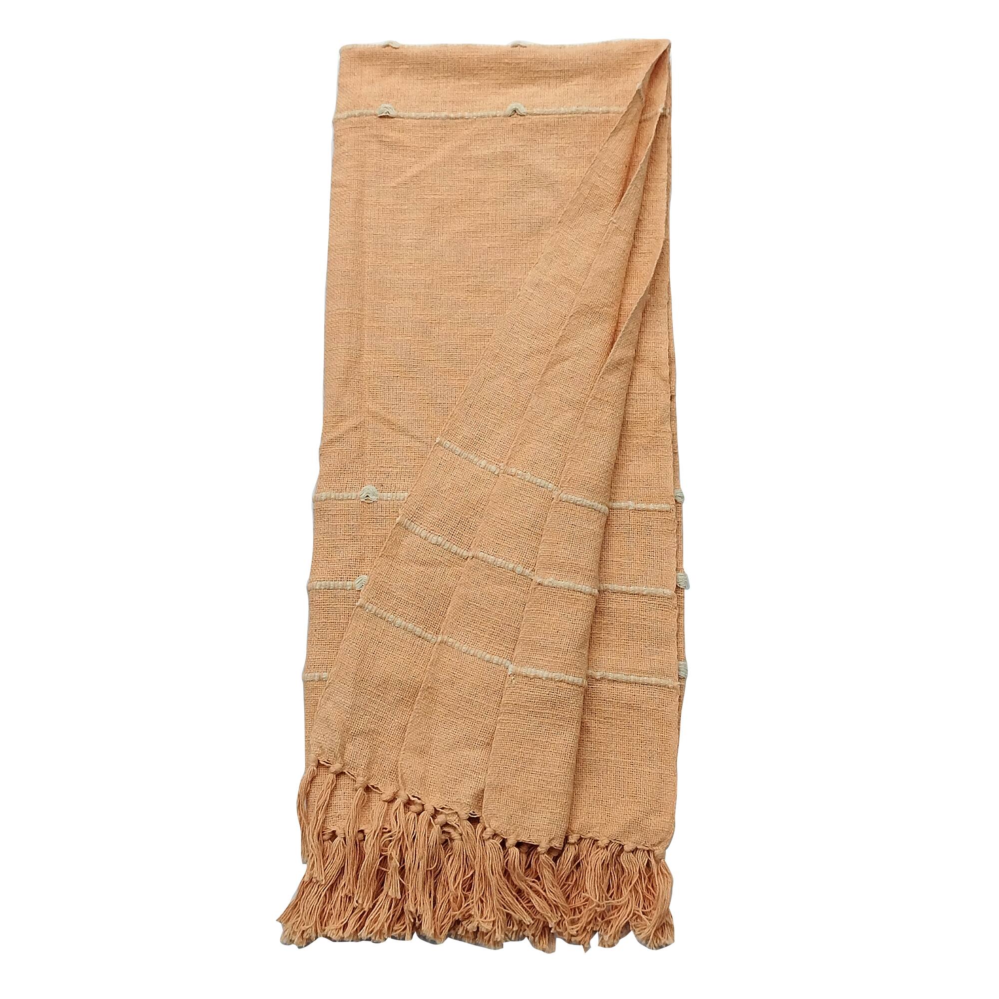 50" x 60" Peach Throw Blanket with Fringe by Ashland®